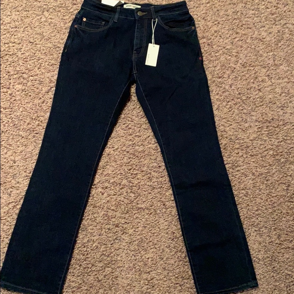 never worn dark blue jeans